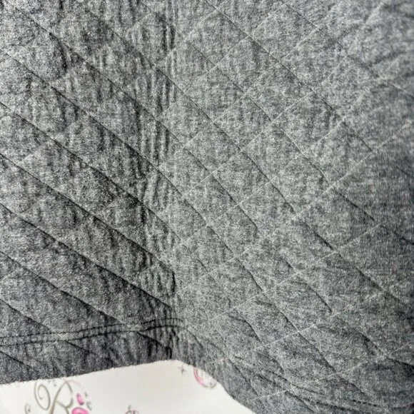 Eddie Bauer jacket pull over quilted sweater grey logos comfy thick warm quilt - Picture 6 of 10